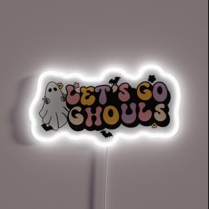 Let S Go Ghouls Spooky Vibes Halloween Aesthetic Retro Halloween Funny Halloween RGB Neon Sign Let S Go Ghouls Spooky Vibes Halloween Aesthetic Retro Halloween Funny Halloween RGB Neon Sign