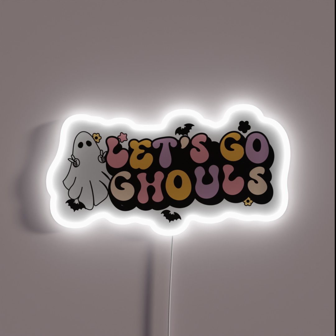 Let S Go Ghouls Spooky Vibes Halloween RGB Neon Sign Let S Go Ghouls Spooky Vibes Halloween RGB Neon Sign