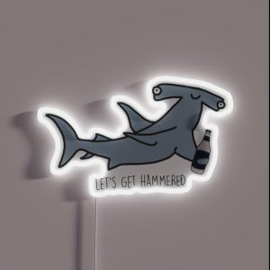 Lets Get Hammered Hammerhead Shark RGB Neon Sign