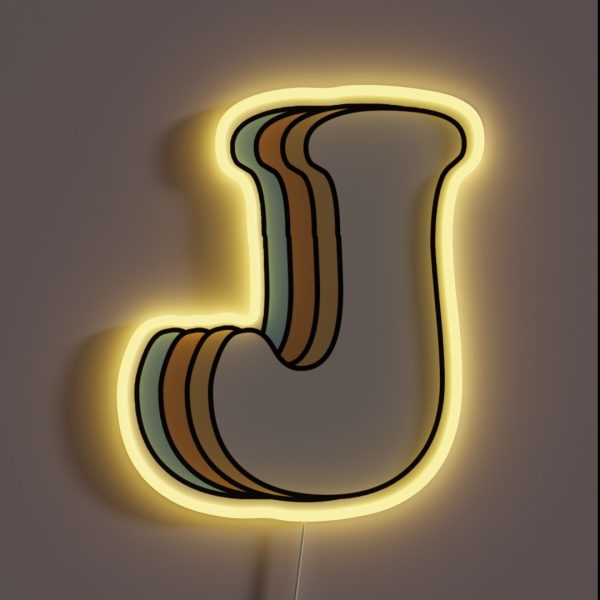 Letter J RGB Neon Sign