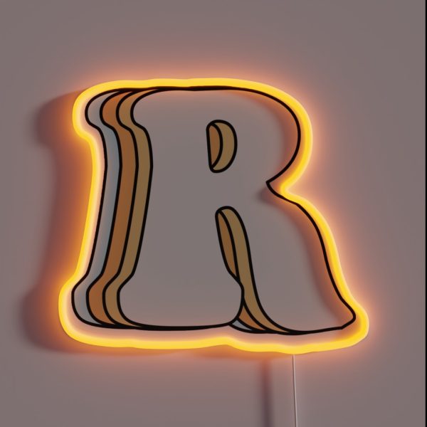 Letter R RGB Neon Sign