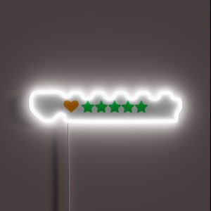 Letterboxd Rating Heart And 5 Stars RGB Neon Sign