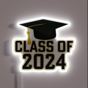 Letterman Style Class Of 2024 RGB Neon Sign