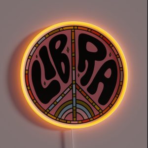 Libra Peace Sign RGB Neon Sign