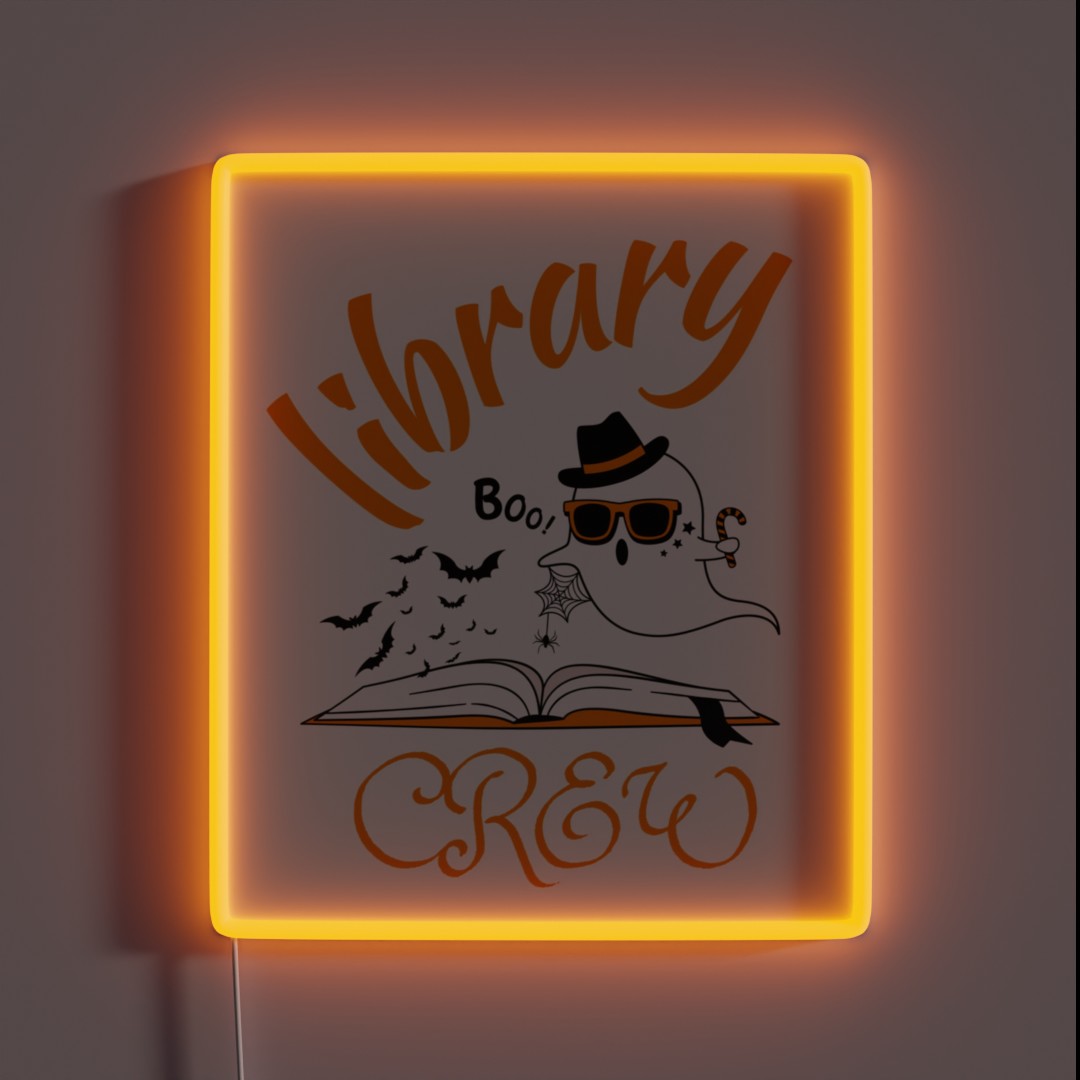 Library Boo Crew Design RGB Neon Sign Library Boo Crew Design RGB Neon Sign