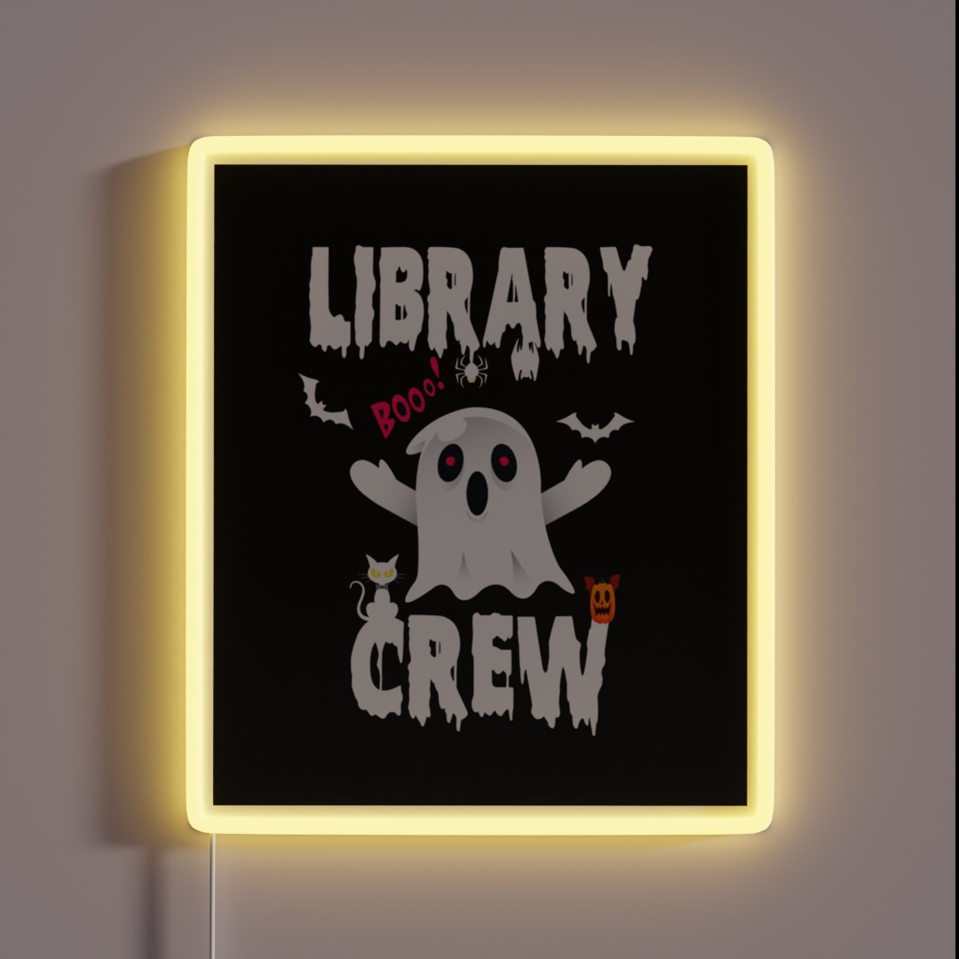 Library Boo Crew RGB Neon Sign Library Boo Crew RGB Neon Sign