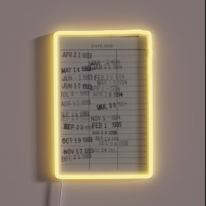 Library Card Borrow Stamp RGB Neon Sign Library Card Borrow Stamp RGB Neon Sign
