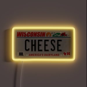 License Plate CHEESE RGB Neon Sign License Plate CHEESE RGB Neon Sign