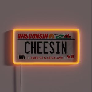 License Plate CHEESIN RGB Neon Sign License Plate CHEESIN RGB Neon Sign