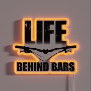 Life Behind Bars MTB Mountain Biking Design RGB Neon Sign