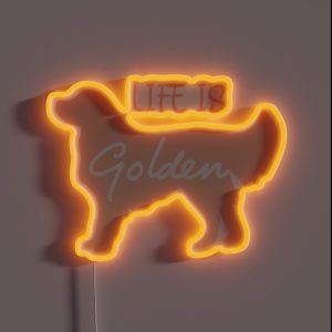 LIFE IS GOLDEN Golden Retriever Dog RGB Neon Sign