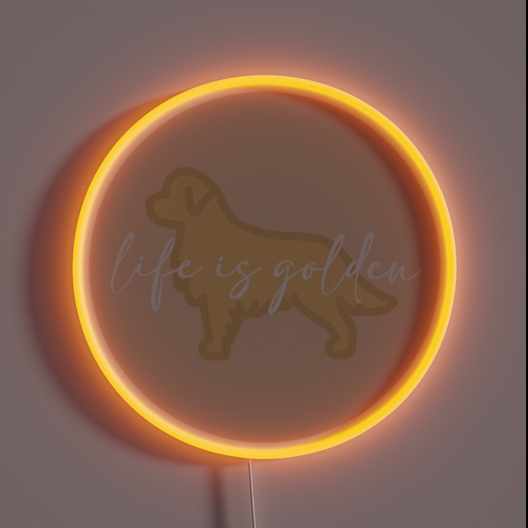 LIFE IS GOLDEN PINK RGB Neon Sign LIFE IS GOLDEN PINK RGB Neon Sign