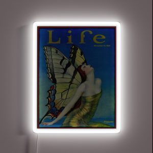 LIFE Vintage 1923 Flapper Butterfly Print RGB Neon Sign