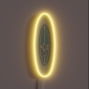 Light Blue Coconut Girl Surf Board RGB Neon Sign Light Blue Coconut Girl Surf Board RGB Neon Sign