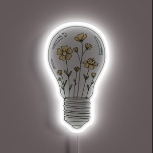 Light Bulb With Yellow Flowers RGB Neon Sign Light Bulb With Yellow Flowers RGB Neon Sign