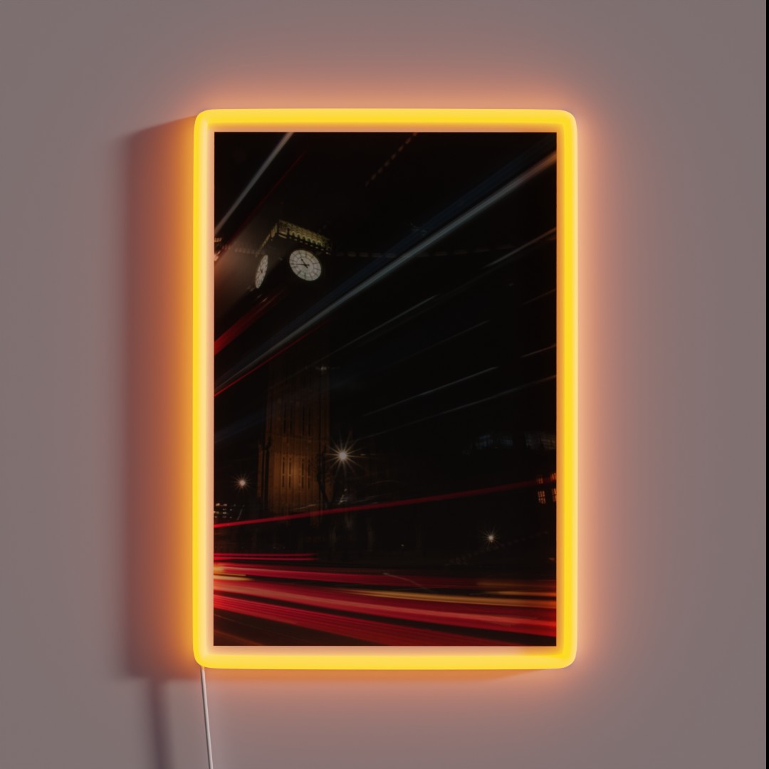 Light Trails And The Tower Of Big Ben RGB Neon Sign Light Trails And The Tower Of Big Ben RGB Neon Sign