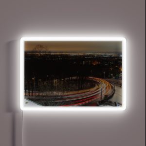 Light Trails In A Curved Road RGB Neon Sign