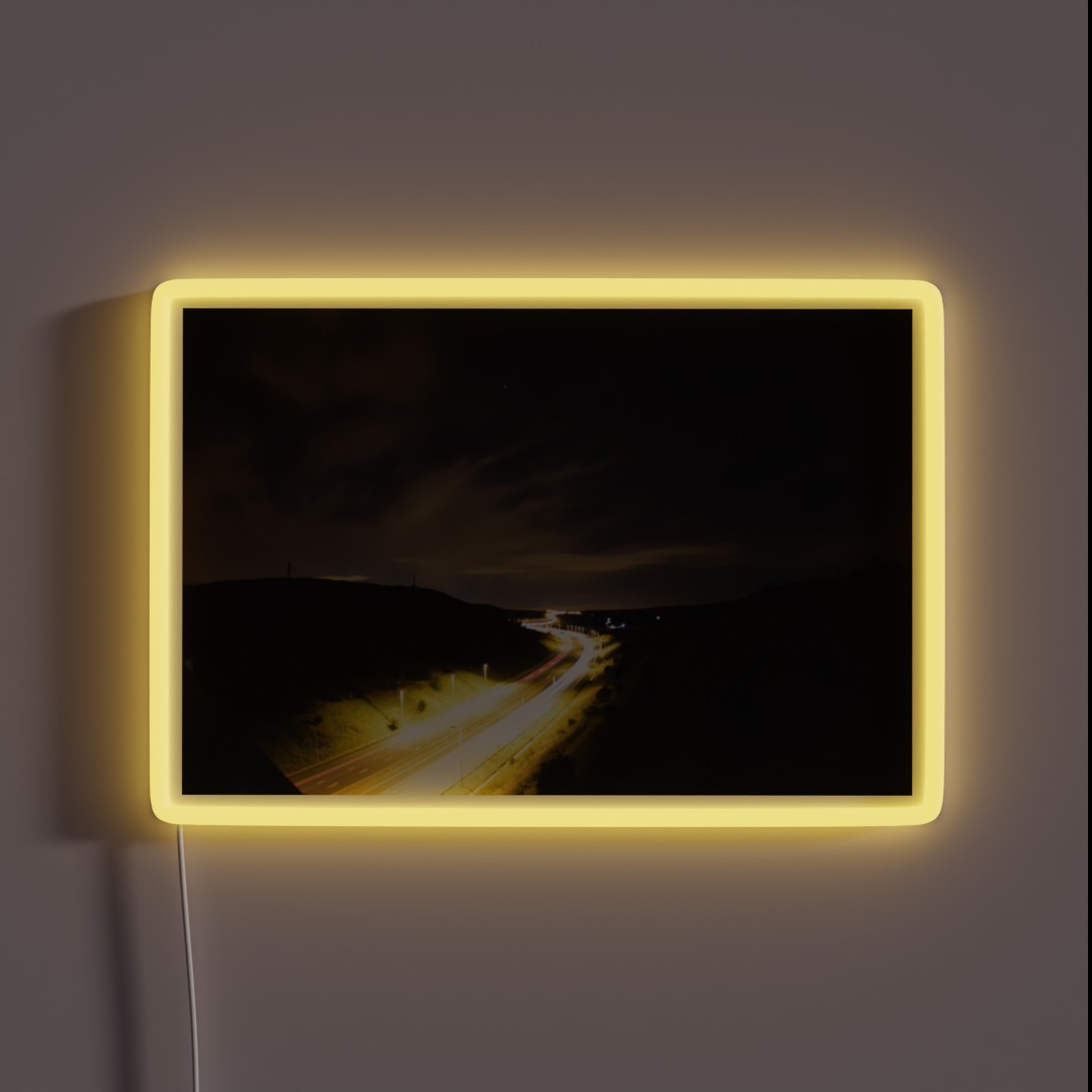 Light Trails On M62 Yorkshire RGB Neon Sign Light Trails On M62 Yorkshire RGB Neon Sign