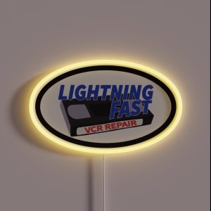 Lightning Fast Vcr Repair Logo RGB Neon Sign