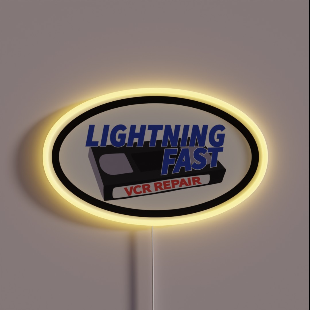 Lightning Fast Vcr Repair Logo RGB Neon Sign Lightning Fast Vcr Repair Logo RGB Neon Sign