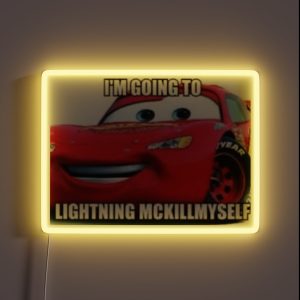 Lightning Mcqueen Reaction Meme RGB Neon Sign Lightning Mcqueen Reaction Meme RGB Neon Sign