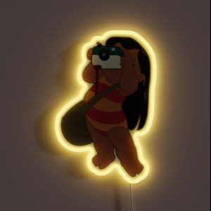 Lilo Taking Pictures At The Beach RGB Neon Sign