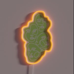 Lime Green Abstract Faces RGB Neon Sign Lime Green Abstract Faces RGB Neon Sign