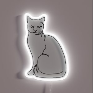 Lineart Cat RGB Neon Sign Lineart Cat RGB Neon Sign