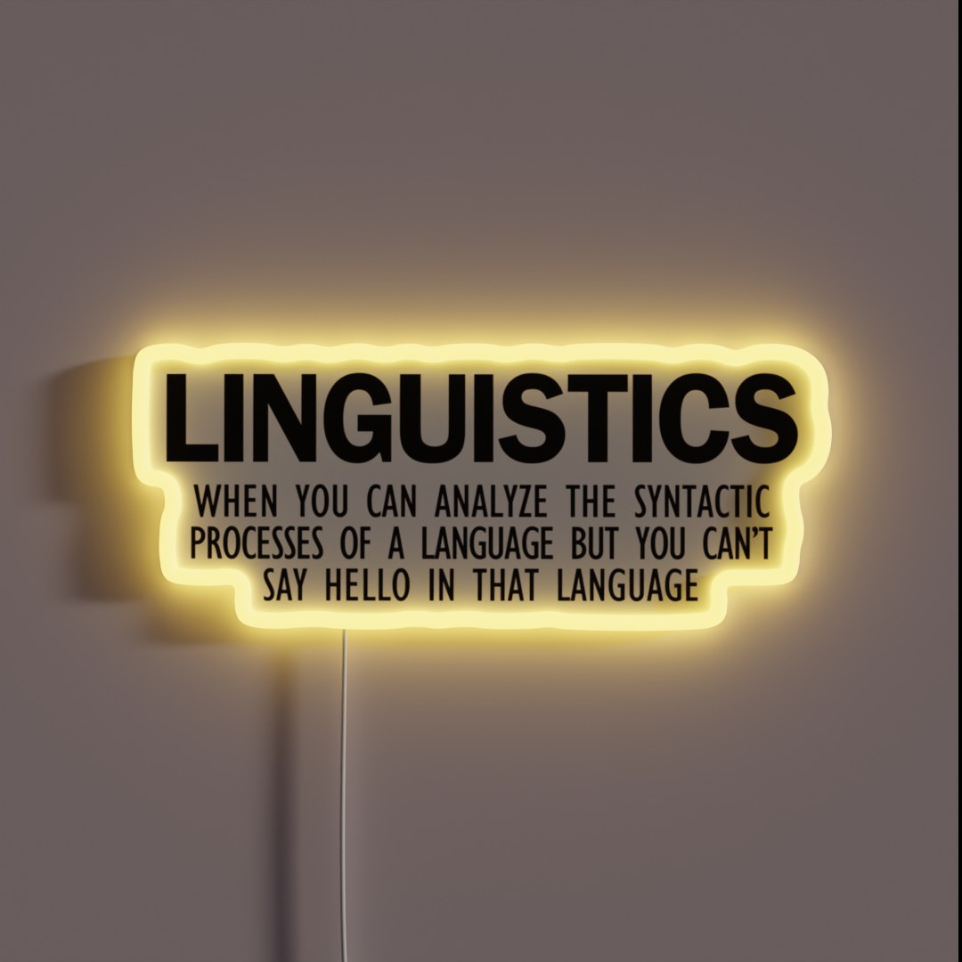 Linguistics Can T Say Hello In That Language RGB Neon Sign Linguistics Can T Say Hello In That Language RGB Neon Sign