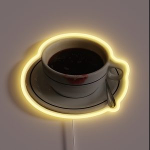 Lipstick Stained Coffee Mug RGB Neon Sign
