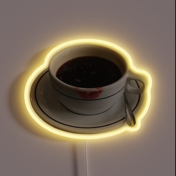 Lipstick Stained Coffee Mug RGB Neon Sign