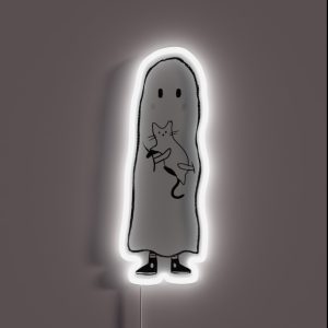 Little Ghost Adopts A Cat RGB Neon Sign Little Ghost Adopts A Cat RGB Neon Sign