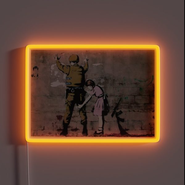 Little Girl Frisking A Soldier RGB Neon Sign