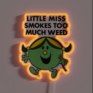 Little Miss Smokes Too Much Weed RGB Neon Sign Little Miss Smokes Too Much Weed RGB Neon Sign