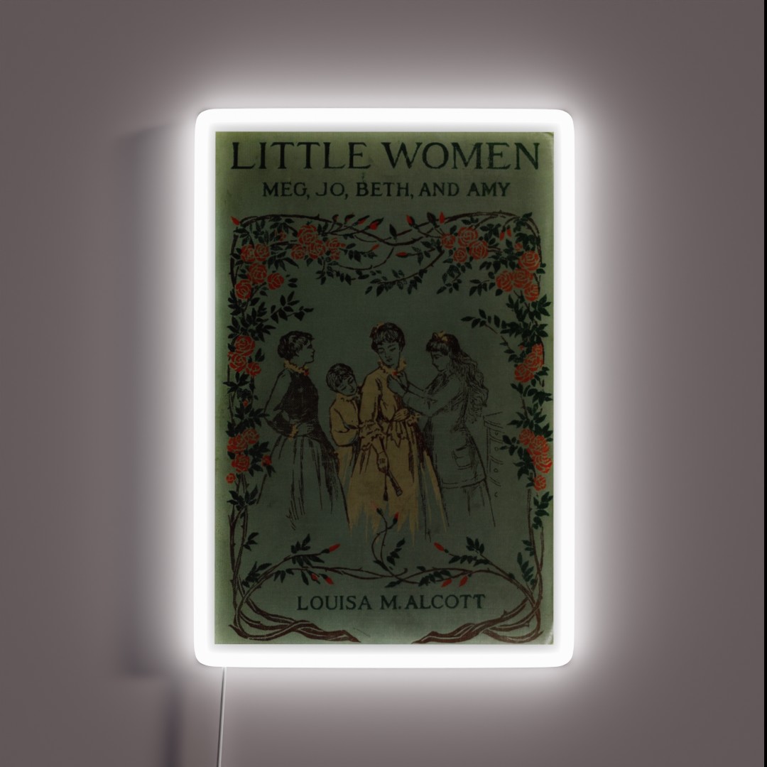 Little Women 1896 Book Cover RGB Neon Sign Little Women 1896 Book Cover RGB Neon Sign