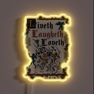 Live Laugh Love Medieval Style Funny Retro Vintage English History RGB Neon Sign