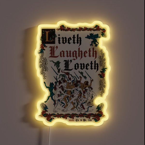 Live Laugh Love Medieval Style Funny Retro RGB Neon Sign