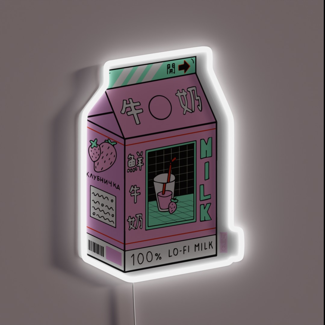 Lo Fi Aesthetic Milk Beverage RGB Neon Sign Lo Fi Aesthetic Milk Beverage RGB Neon Sign