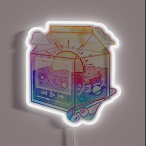Lofi Sunset Juice Carton RGB Neon Sign