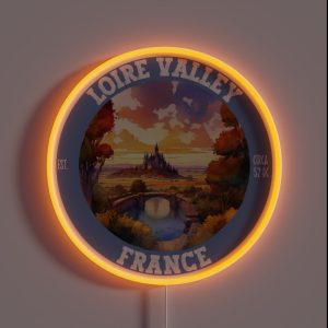 Loire Valley France Retro Vintage Amazing Outdoors Adventure Travel Lover Gift Souvenir RGB Neon Sign