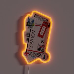 London England Boarding Pass RGB Neon Sign