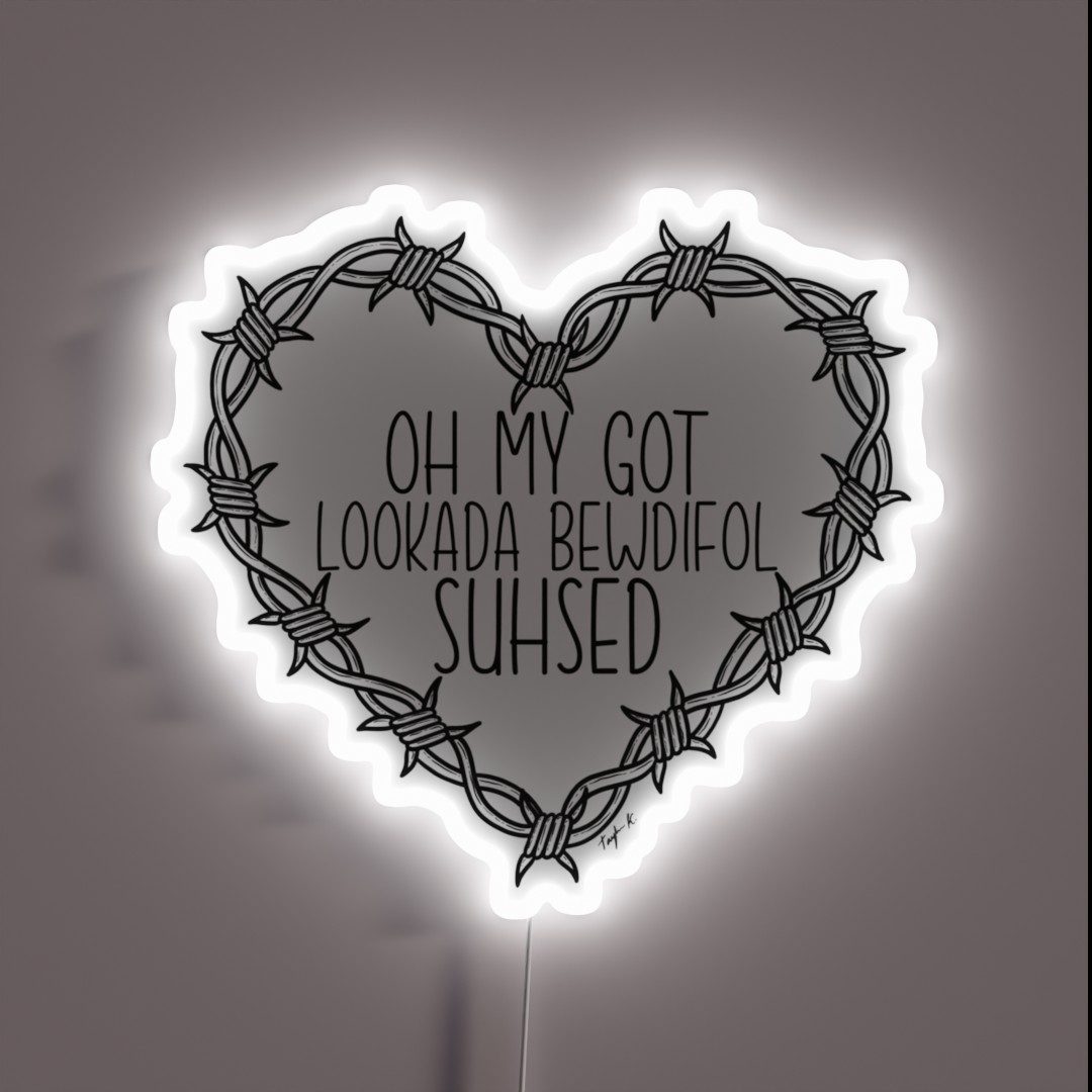 LOOKADA BEWDIFOI SUHSED RGB Neon Sign LOOKADA BEWDIFOI SUHSED RGB Neon Sign