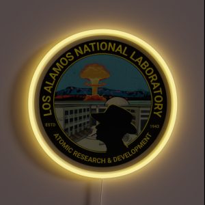 Los Alamos National Laboratory Est 1943 Atomic Research Logo RGB Neon Sign