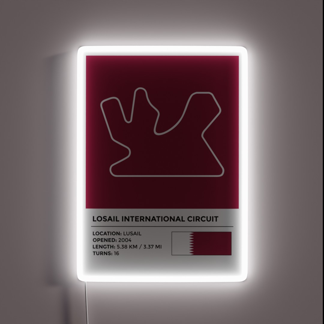 Losail International Circuit Info RGB Neon Sign Losail International Circuit Info RGB Neon Sign