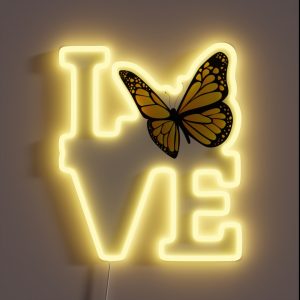 Love Butterfly Insect Nature Lover Gift Monarch Butterfly Gear RGB Neon Sign Love Butterfly Insect Nature Lover Gift Monarch Butterfly Gear RGB Neon Sign