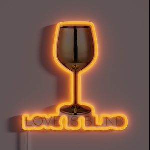 Love Is Blind Wine Glass Art RGB Neon Sign Love Is Blind Wine Glass Art RGB Neon Sign