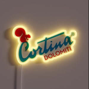 Love Italian Skiing Cortina Dolomiti Italia RGB Neon Sign