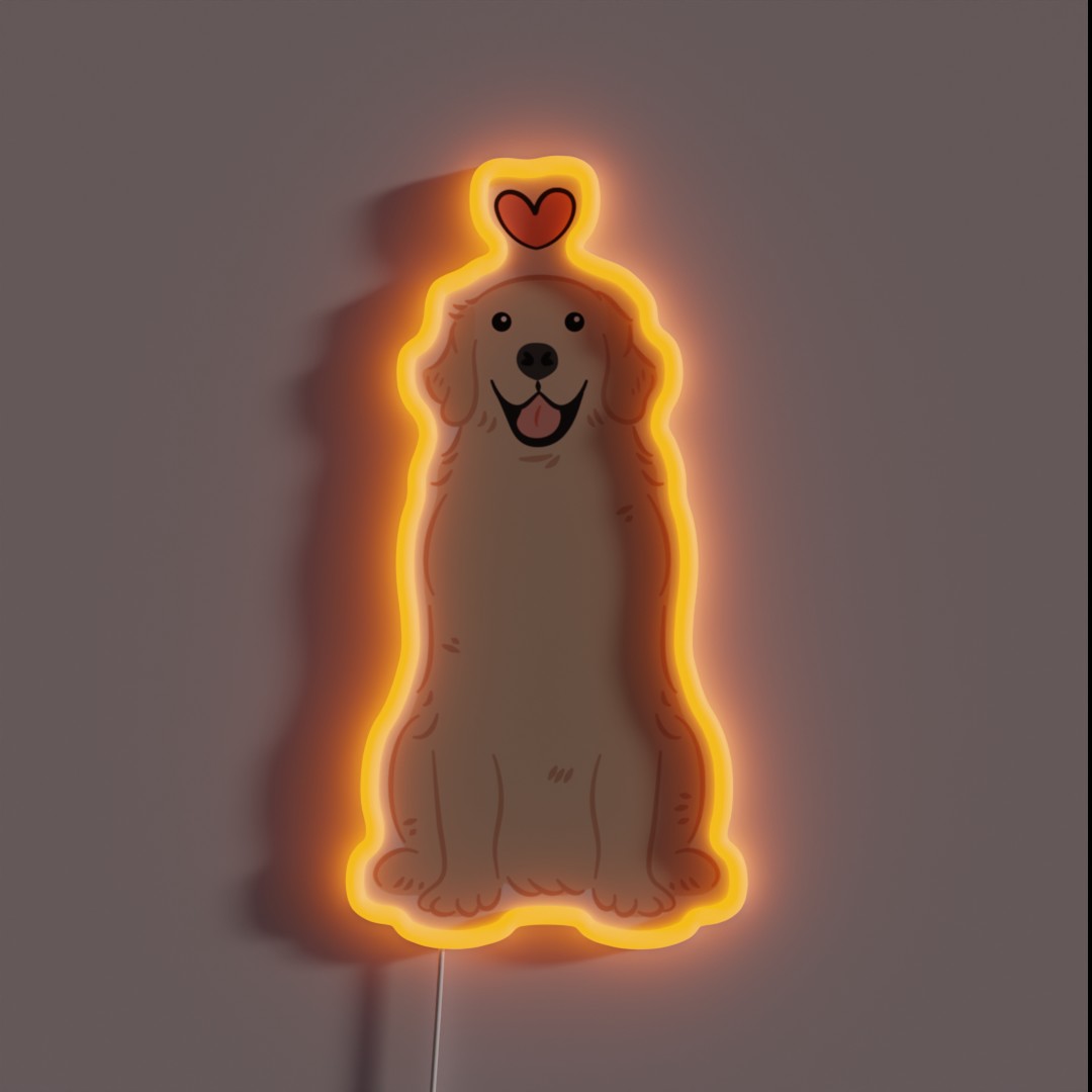 LOVE Light Golden Retriever RGB Neon Sign LOVE Light Golden Retriever RGB Neon Sign