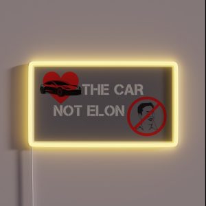 Love The Car Not Elon Musk Tesla Bumper RGB Neon Sign