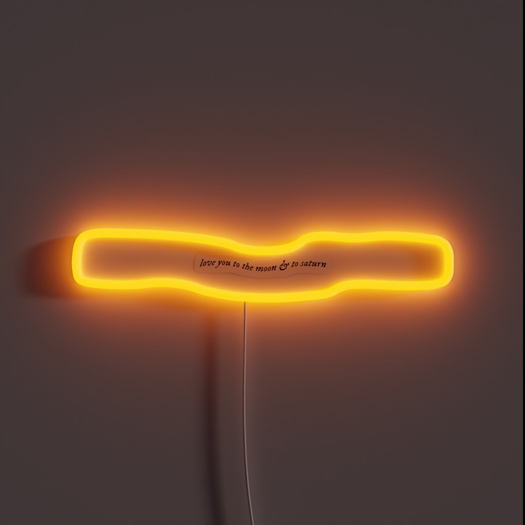 Love You To The Moon And To Saturn RGB Neon Sign Love You To The Moon And To Saturn RGB Neon Sign